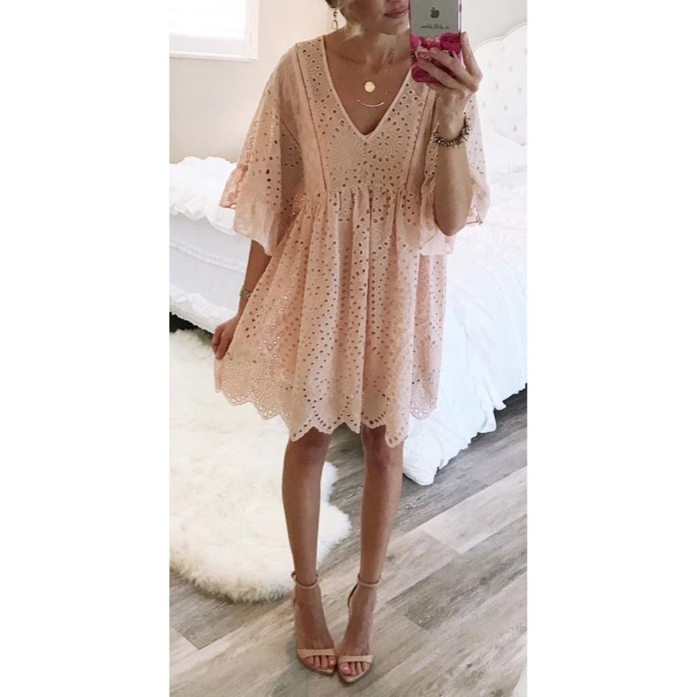 Anthro AKEMI + KIN BROOKE EYELET SWING DRESS 2
